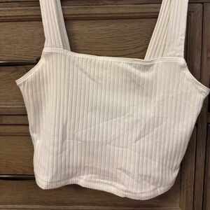 American Eagle Ribbed Square Neck Crop Tank